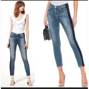 Express Jeans Women’s Sz 2 Ankle Leggings Skinny Jeans High Rise Braided Stripe